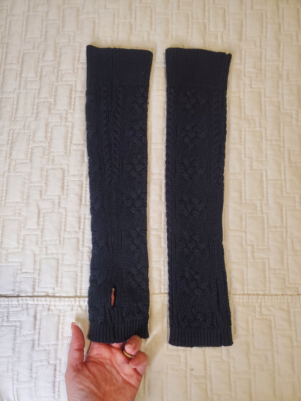 Ralph Lauren Black Cable Knit Arm Warmers